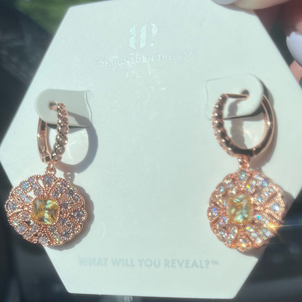 Bomb Party Earrings- A Mirrored Glaze Rose Gold Plating
